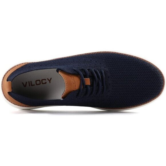 🆕VILOCY Men's Dark Blue Casual Dress Oxfords Business Mesh Breathable Sneakers - Picture 10 of 12